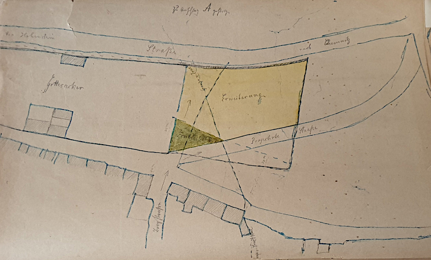 Entwurf für die Erweiterung des Ernstthaler Friedhofs