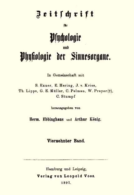 Zeitschrift für Psychologie und Physiologie der Sinnesorgane